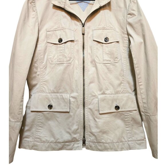 Tommy Hilfiger Vintage Y2K Khaki Deconstructed Zip Front Jacket Sz 12 - Picture 2 of 11